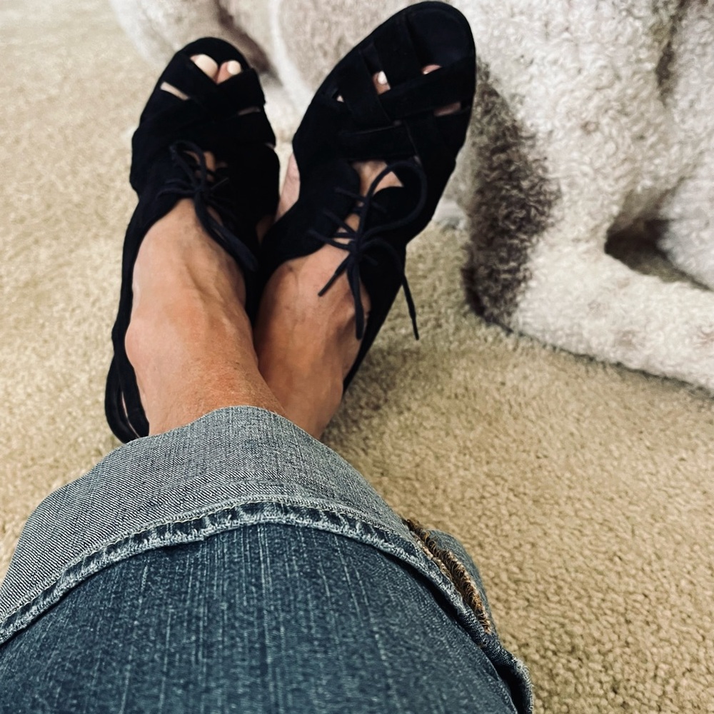 Navy Suade sandals